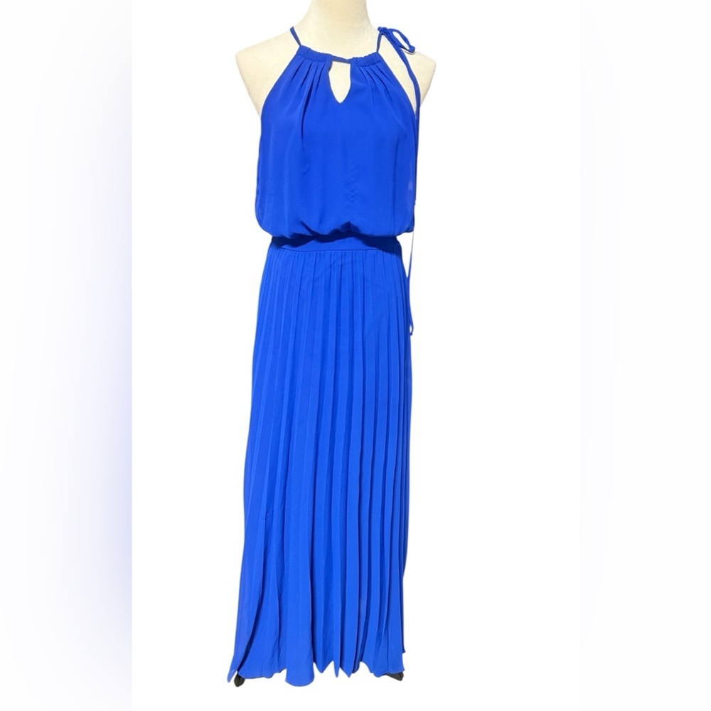 Bisou Bisou Royal Blue Halter Maxi Dress